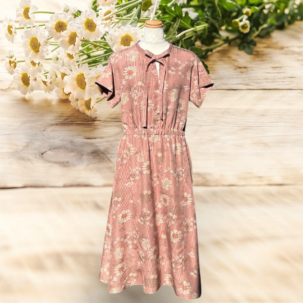 紅梅織シルクワンピース⭐送料無料