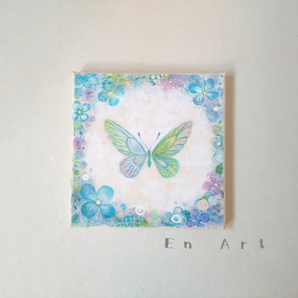 アートパネル】蝶の夢 パステルブルー アクリル画 絵画 En Art 通販