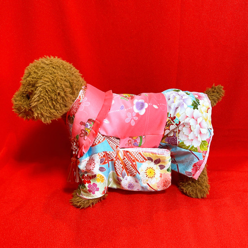 犬のお被布コート✨本格 犬用 七五三 金彩入り 犬服 ペット服