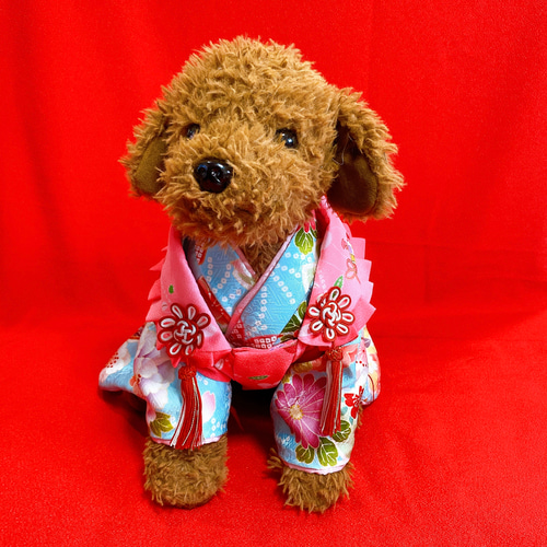 犬の被布✨犬用お被布コート 赤 小型犬 犬のお被布コート✨本格 犬用 七五三 金彩入り 犬服 ペット服