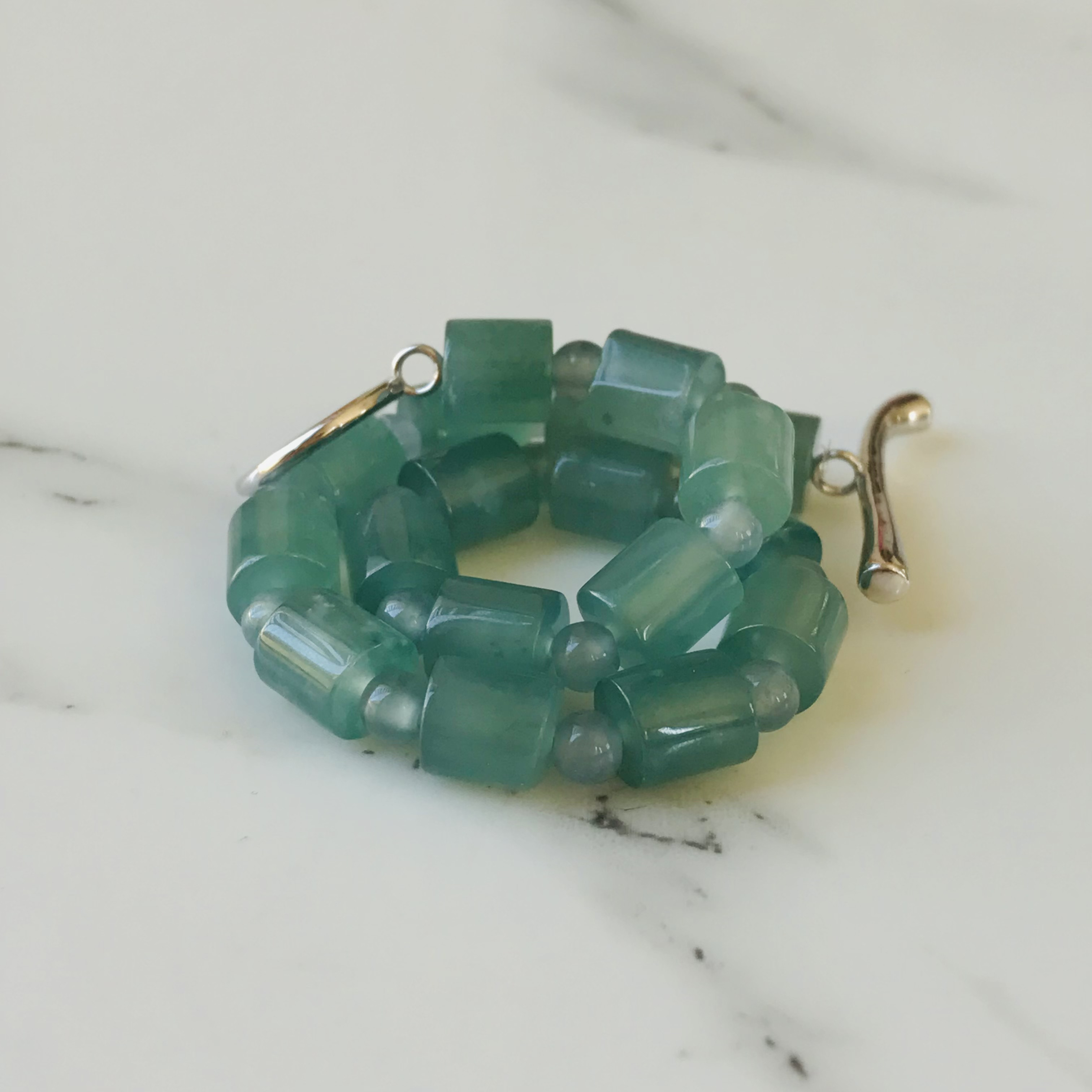 [B512-001］ ジェイド　JADE ヒスイ　本翡翠　ブレスレット　天然石　グアテマラ産