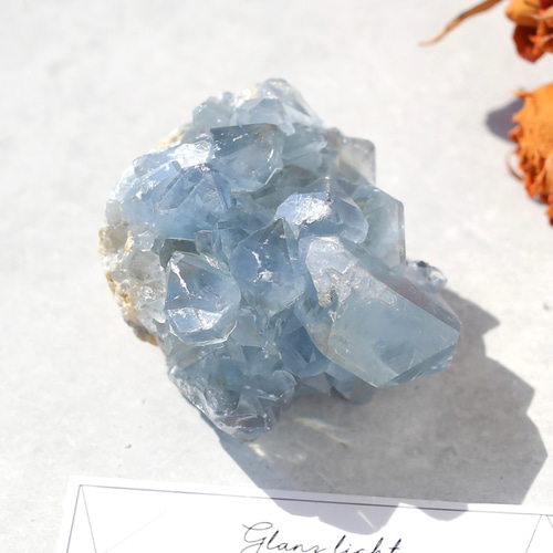 天空へと導く、、神秘の天然石☆セレスタイト　クラスター1点物 ミニ セレスタイト クラスター天青石 天使の石 鉱物 天然石 安眠