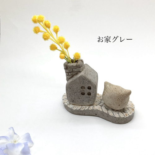 【陶芸】まんまる猫の一輪挿し・置物（作家もの） 陶芸】まんまる猫の一輪挿し・置物（作家もの）