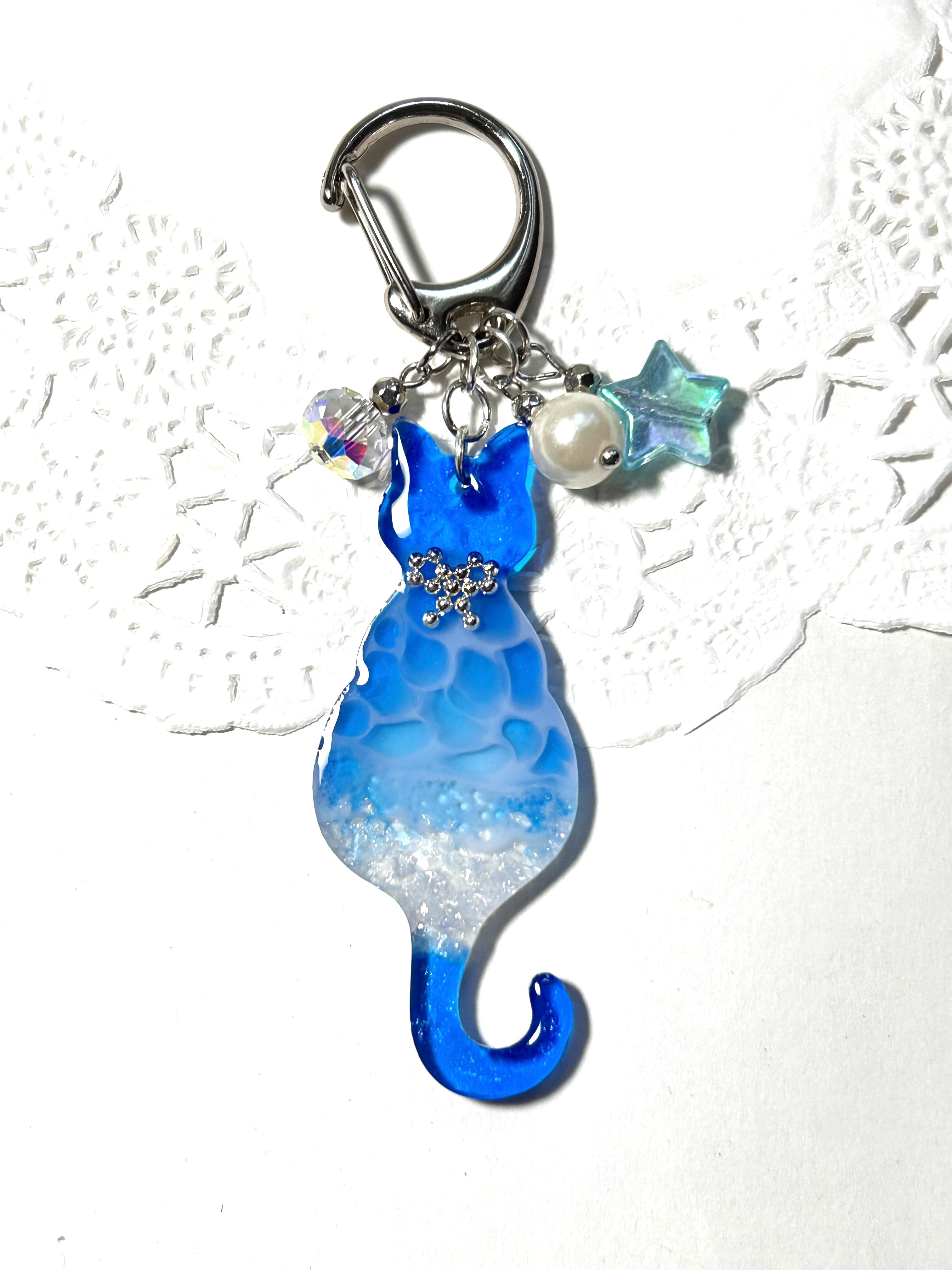 ちょこ　ジャンピング猫　茶猫　レジン猫チャーム　水引　しめ縄　ハンドメイド