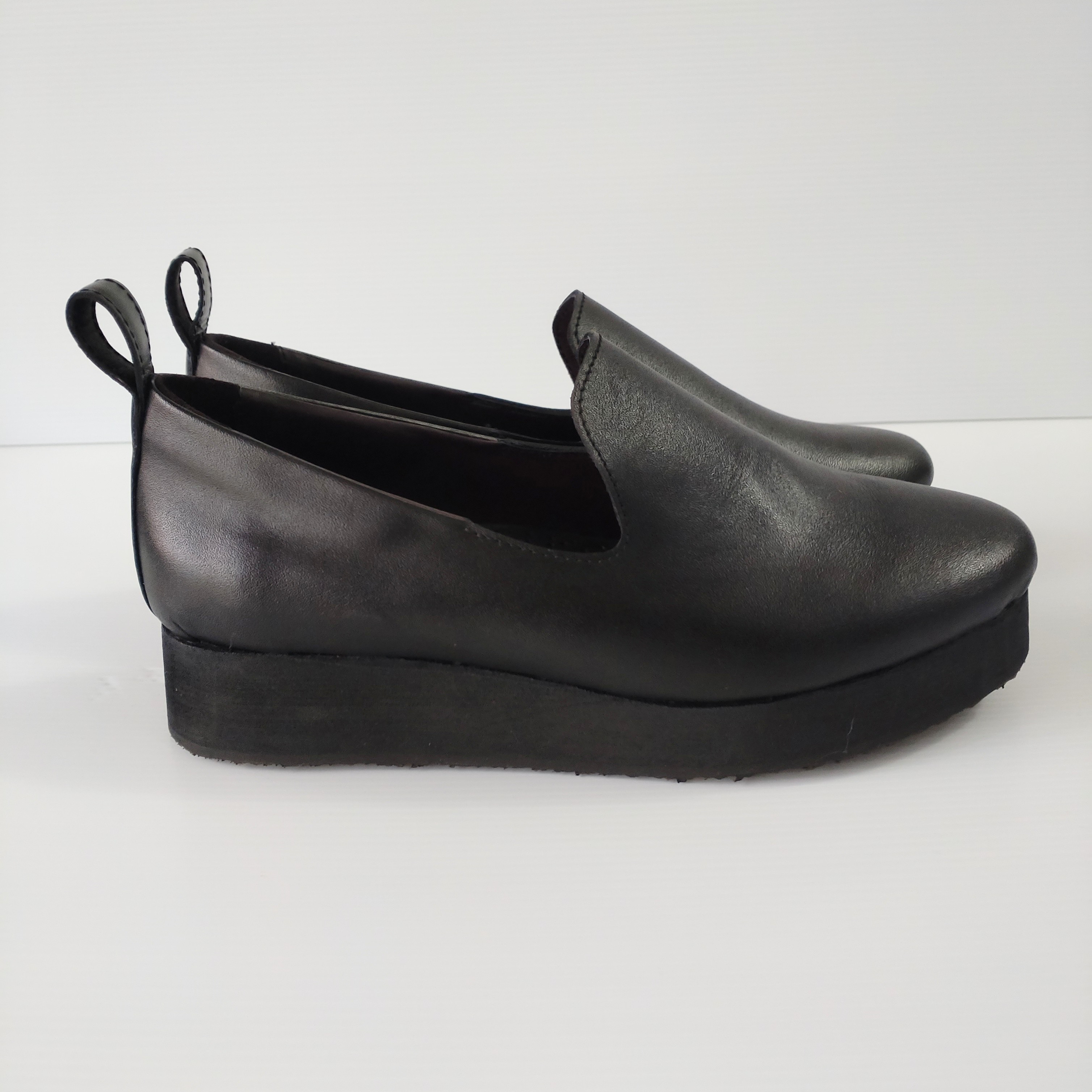 ◇厚底3.5cm◇本革◇柔らかく履きやすい革靴☆大人可愛い☆超軽量☆ブラック◇身長UP◇