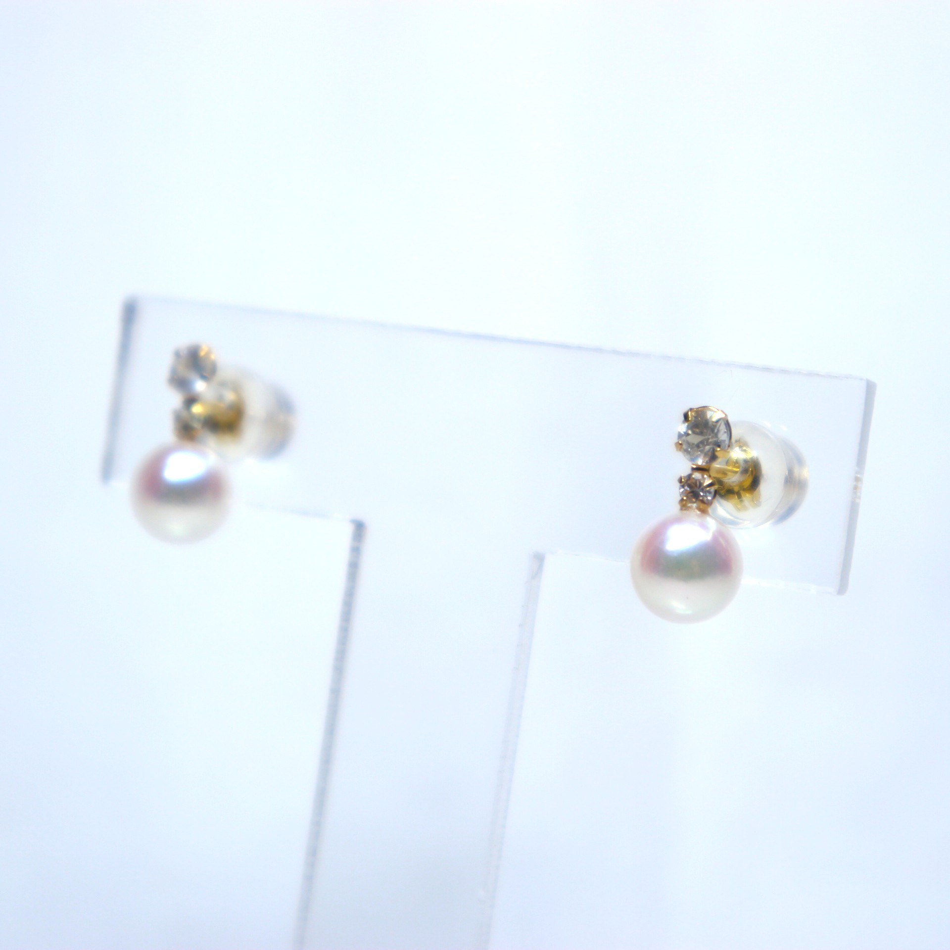 K18アコヤ真珠ピアス㉙（6.0mm珠)