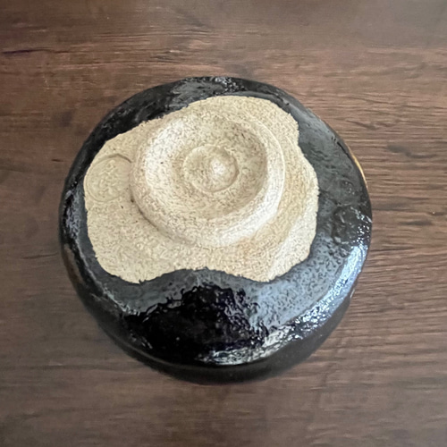 黒(楽)茶碗 先代 小川長楽作／修理済み 茶碗・めし碗 antique art