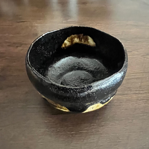 黒(楽)茶碗 先代 小川長楽作／修理済み 茶碗・めし碗 antique art