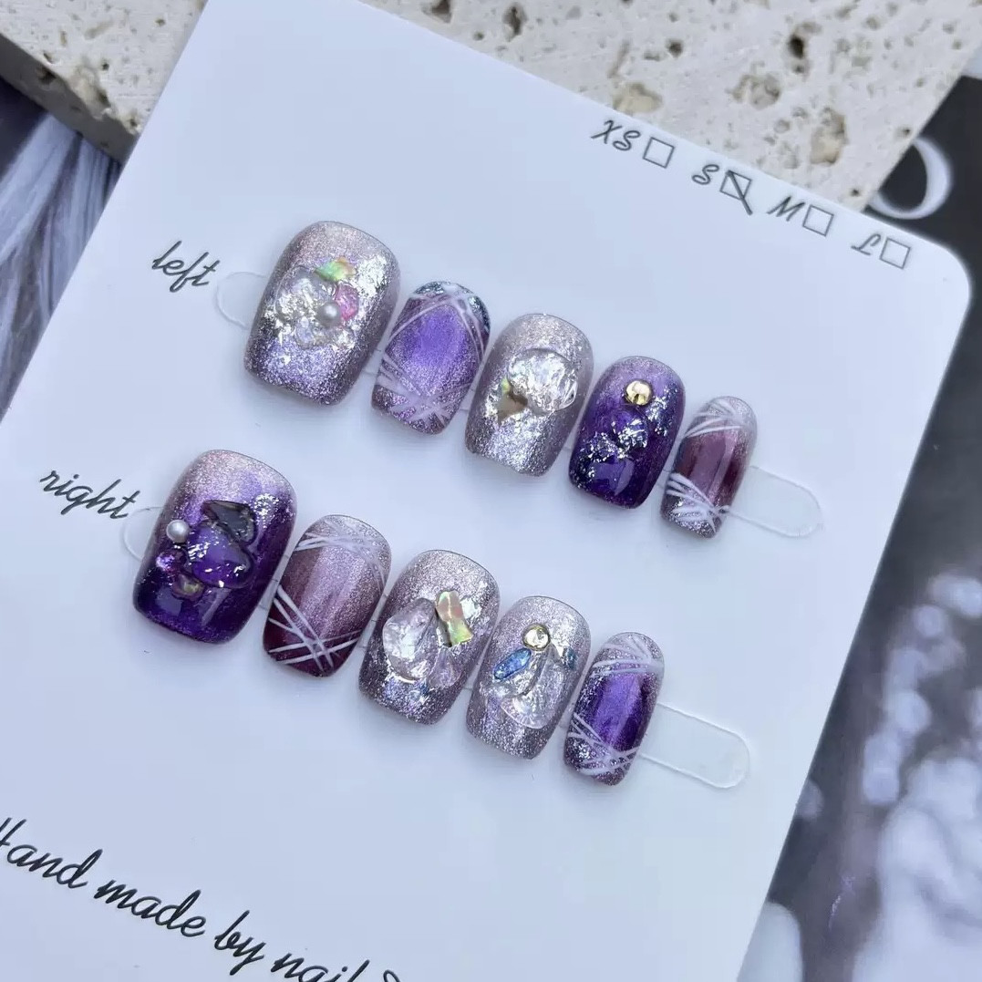 紫のオーロラ ネイルチップ ネイルチップ（つけ爪） Ruffnail