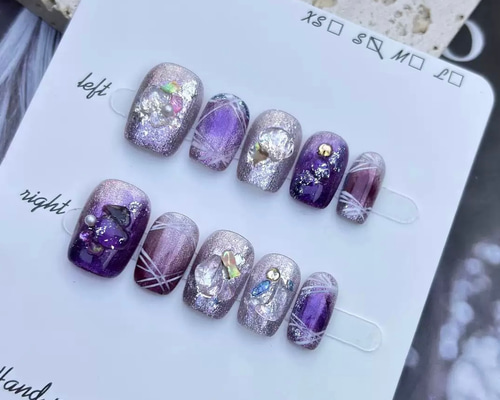紫苑っち様ご確認用☆オーダーネイルチップ 紫のオーロラ ネイルチップ ネイルチップ（つけ爪） Ruffnail 通販