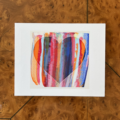 絵画 アクリル画 ハート 原画 ☆原画☆ ハートはいろんな色 アクリル画 F3キャンバス 送料無料