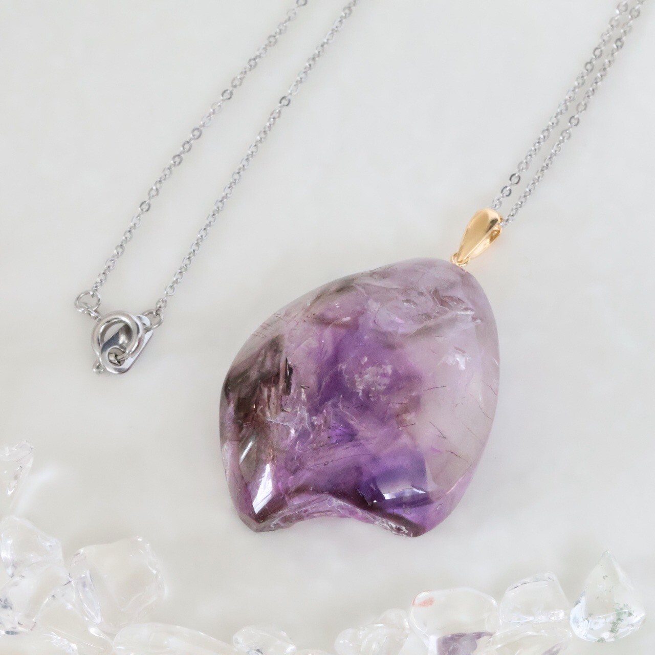 スーパーセブン 天然石ネックレス 金属アレルギー対応