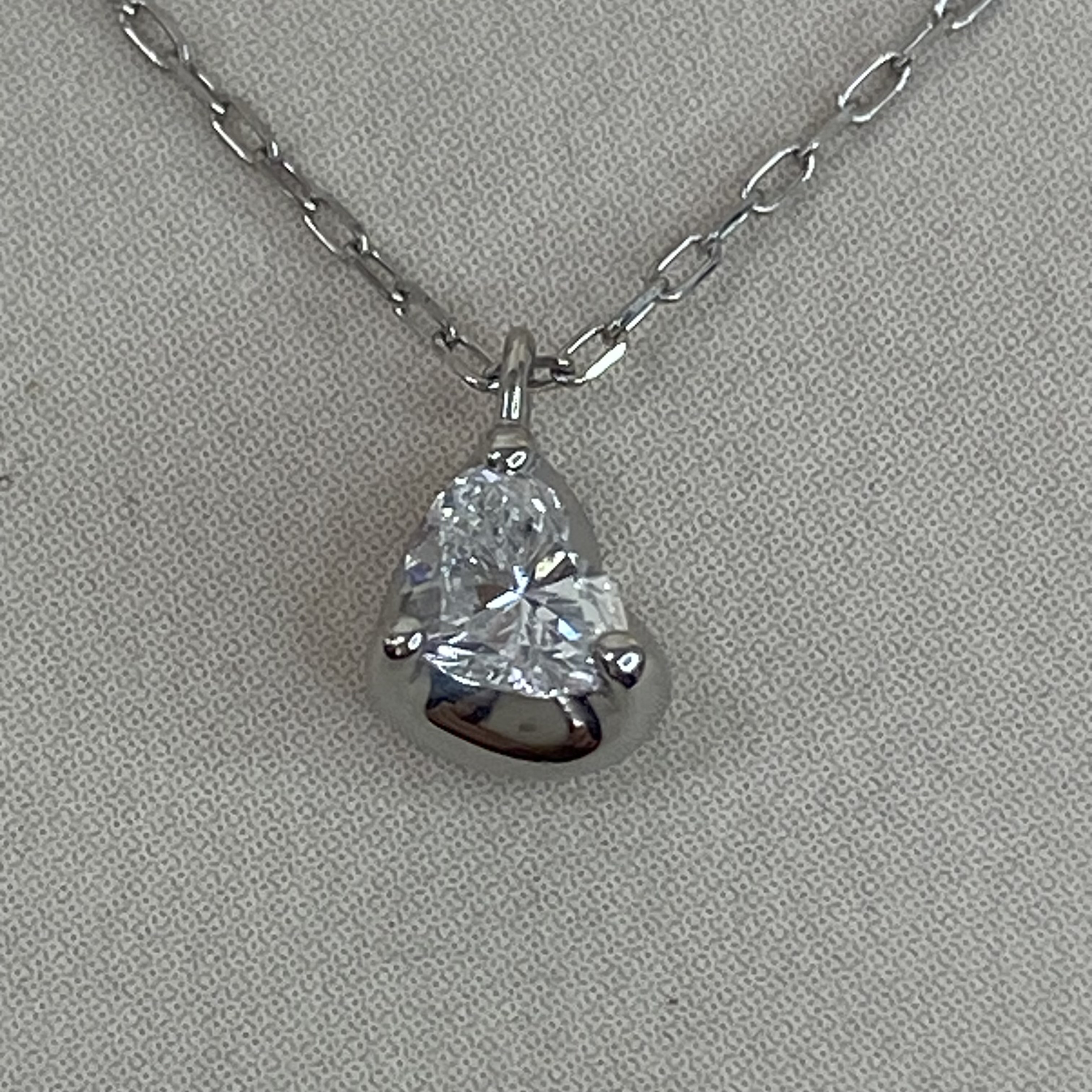 pt900 pt850 天然ハートダイヤモンド 0.14ct ネックレス 鑑別カード付き