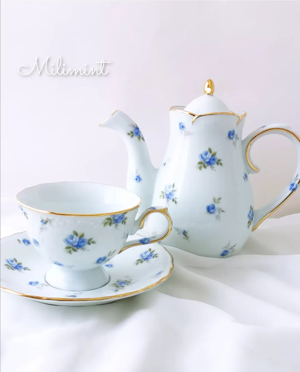 【受注制作】アンティークローズ ティーポット(茶こし無し)　薔薇　 5枚目の画像