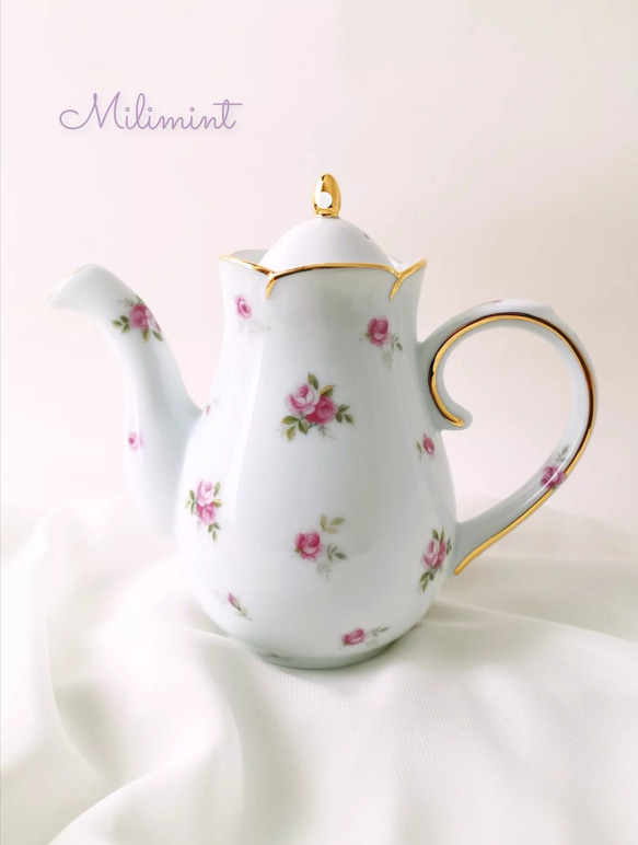 【受注制作】アンティークローズ ティーポット(茶こし無し)　薔薇　 6枚目の画像