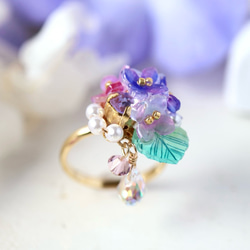 紫陽花しゃらりん*リング　　ギフト ラッピング 花 2枚目の画像