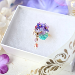 紫陽花しゃらりん*リング　　ギフト ラッピング 花 10枚目の画像