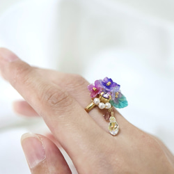 紫陽花しゃらりん*リング　　ギフト ラッピング 花 5枚目の画像