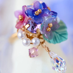 紫陽花しゃらりん*リング　　ギフト ラッピング 花 7枚目の画像