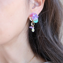 《セット割》紫陽花しゃらりん*ピアス／イヤリング＋ネックレス 6枚目の画像