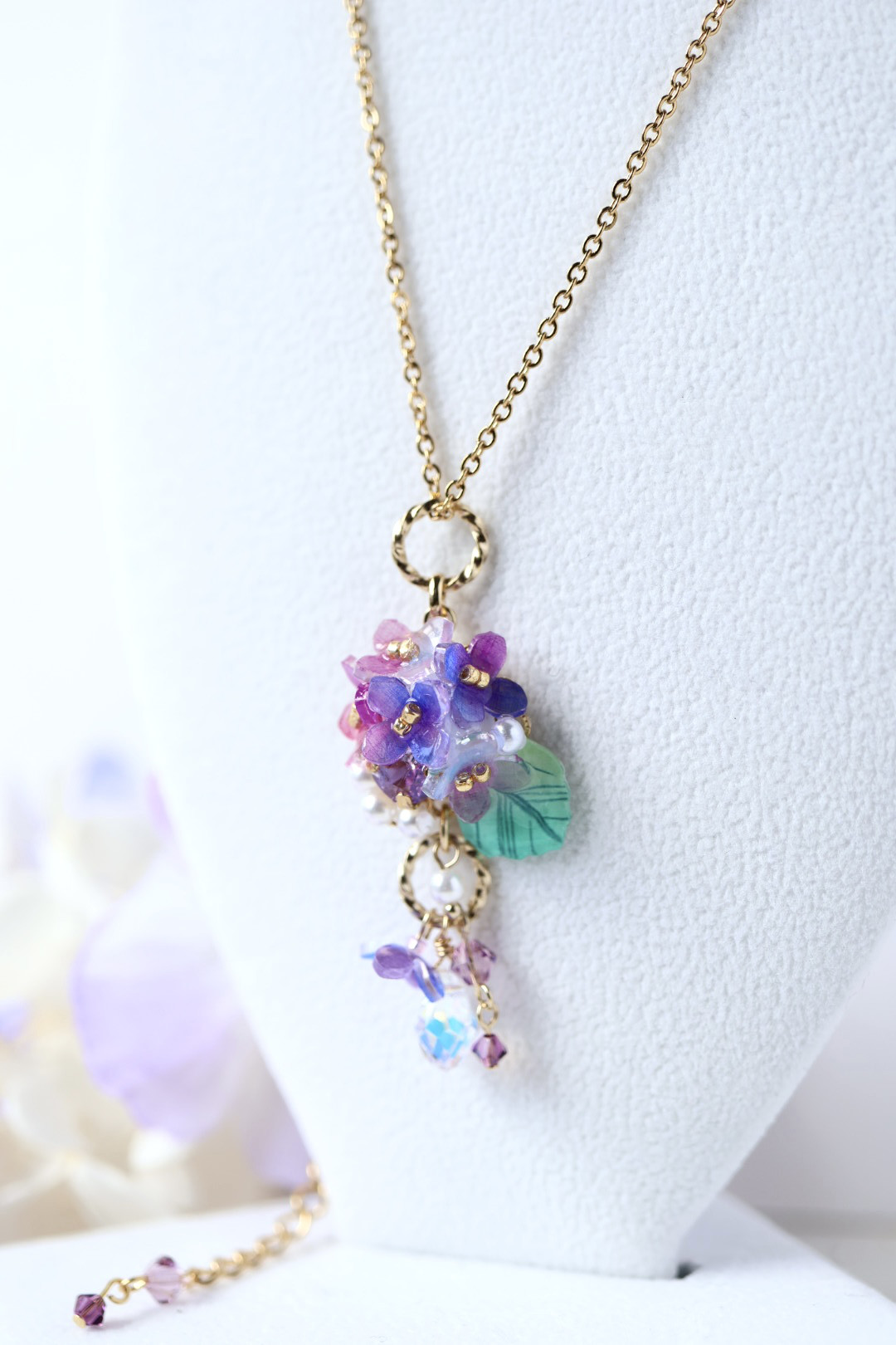 《セット割》紫陽花しゃらりん*ピアス／イヤリング＋ネックレス