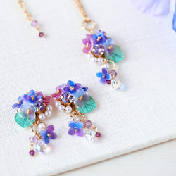 《セット割》紫陽花しゃらりん*ピアス／イヤリング＋ネックレス 20枚目の画像