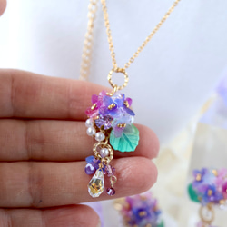 《セット割》紫陽花しゃらりん*ピアス／イヤリング＋ネックレス 15枚目の画像