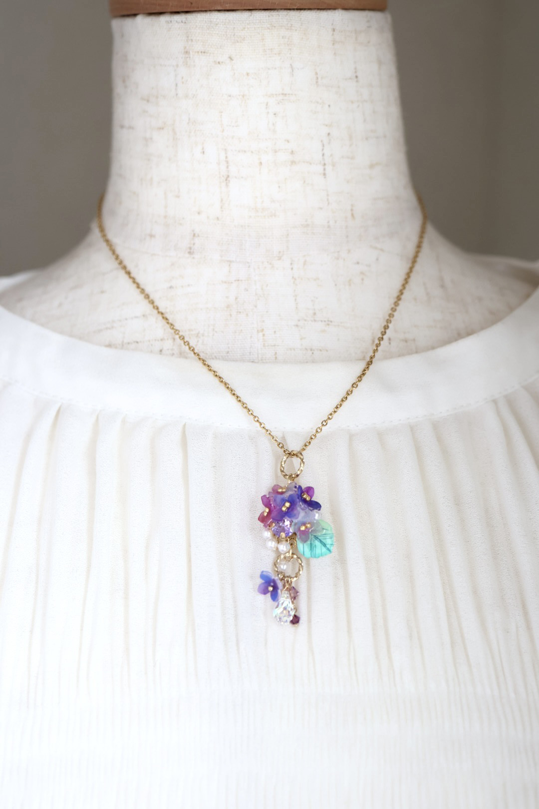 《セット割》紫陽花しゃらりん*ピアス／イヤリング＋ネックレス