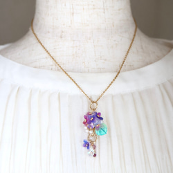 《セット割》紫陽花しゃらりん*ピアス／イヤリング＋ネックレス 12枚目の画像