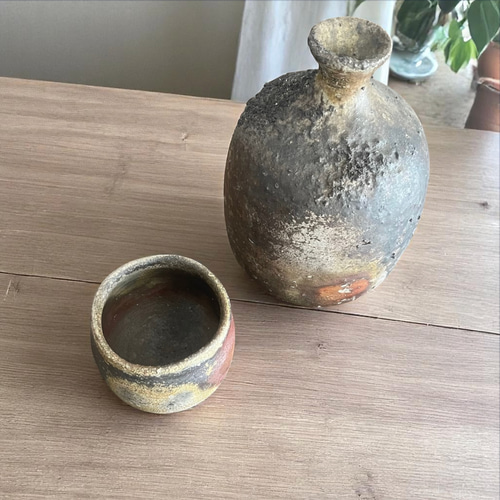 備前 酒呑 高原邦彦作 ＜修理済み＞ 茶碗・めし碗 antique art nozomi