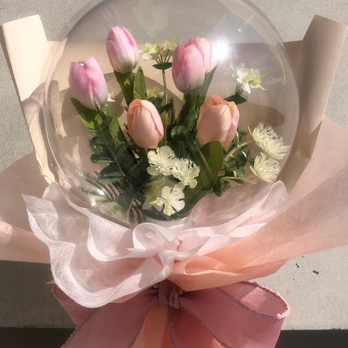 韓国バルーンフラワーブーケ♡チューリップ花束♡誕生日プレゼント