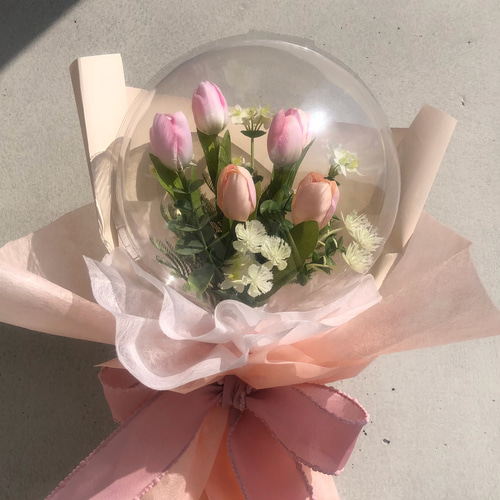 韓国バルーンフラワーブーケ♡チューリップ花束♡誕生日プレゼント
