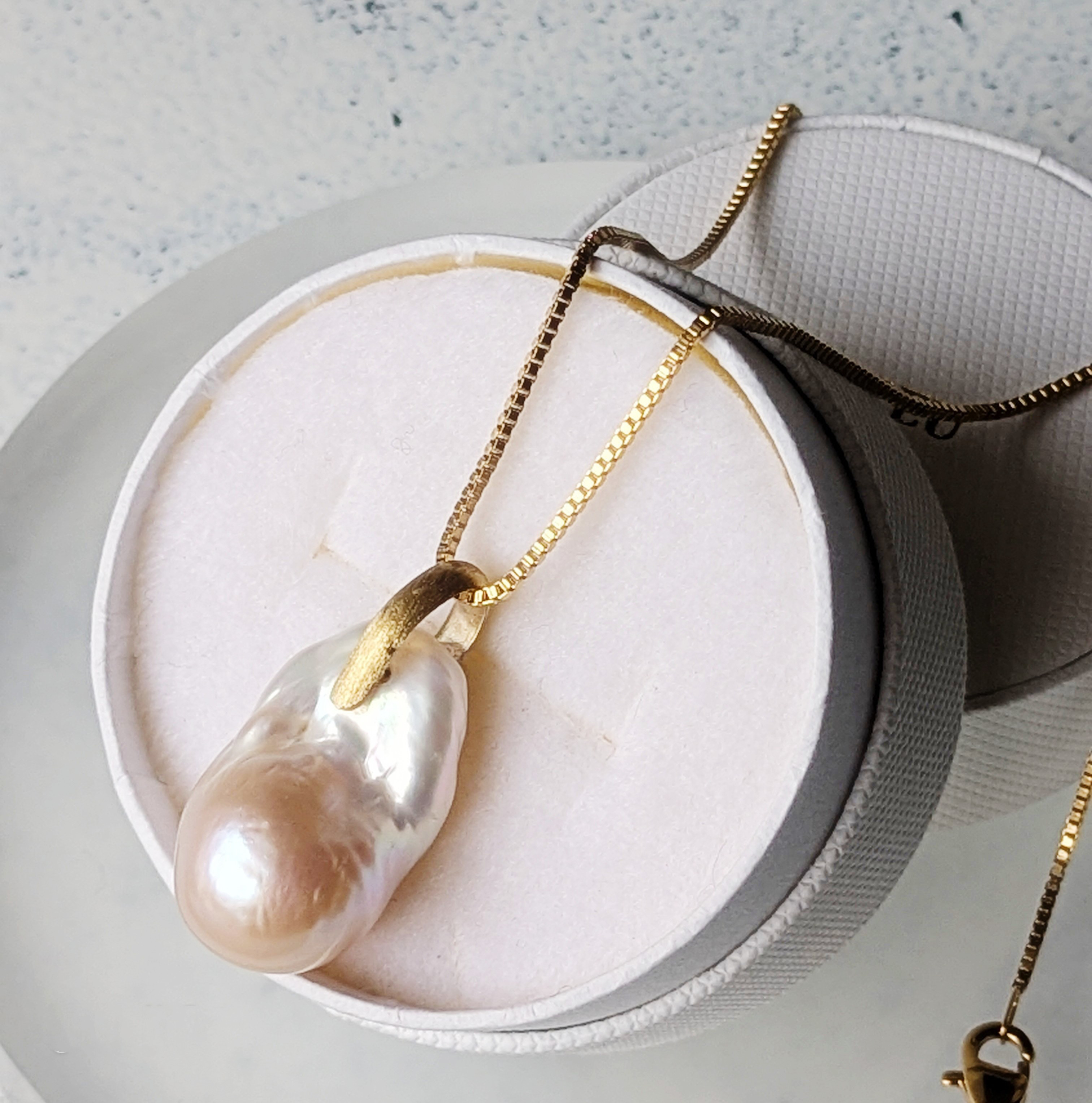 【SALE】オイスターバロックパールペンダント SV925GP ステンレス 大人のアクセサリー バロックパール