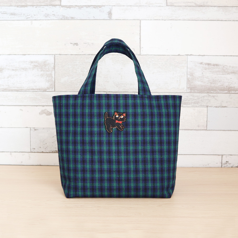 【美品】ファミリア　チェック　トートバッグ小　緑