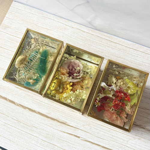 新しい形のアフターブーケ Verre Fleuri ゴールドフレームSサイズ