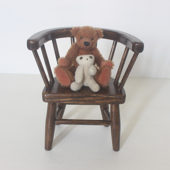 【訳あり】　アンティーク　ドールチェア　送料込み アンティーク仕上げのスティックバックドールチェア No.2410