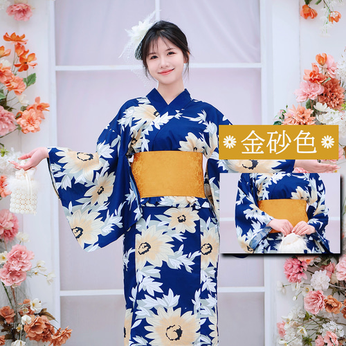 半幅帯 金砂色 桜模様 袴下帯 浴衣帯 暗紋 高級感 桜柄 卒業式 成人式