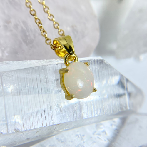 天然オパールネックレス オーストラリア産原石から磨きました