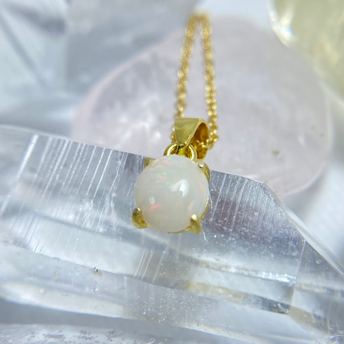 天然オパールネックレス オーストラリア産原石から磨きました