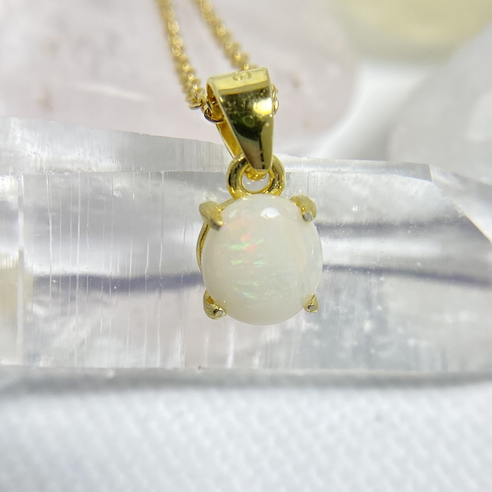 天然オパールネックレス　オーストラリア産原石から磨きました！