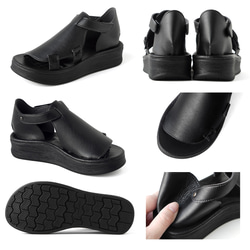 肌見せ控えめの大人サンダル (QUESP) 靴 日本製 国産素材 【納期5日以内発送】 9枚目の画像