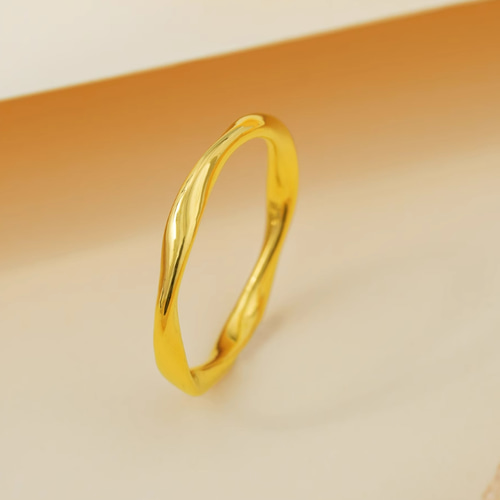 24K24K純金メビウスの輪リングK24金ゴールド中空指輪 永遠の絆！結婚