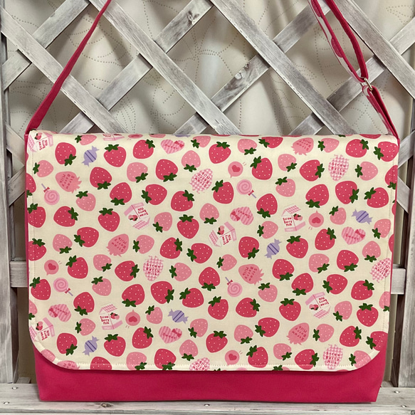 ショルダーバッグ、図書袋、絵本袋　　#2220 1枚目の画像