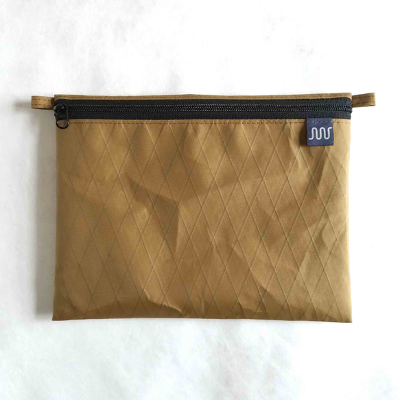 X-Pac フラットポーチ  ブラウン  L アウトドア軽量サコッシュ ナイロン　ミニショルダーバッグ 2枚目の画像