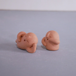 眠たいハニワ ２体セット ※受注制作 3枚目の画像