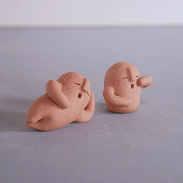 眠たいハニワ ２体セット ※受注制作 2枚目の画像