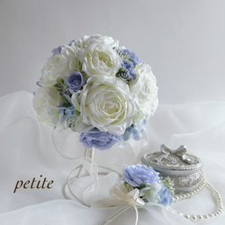 縦長ガーランド・アーティフィシャルフラワー ホワイトローズ リボン