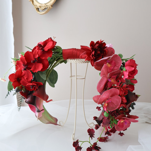 即納品可能】優雅なボルドーバレリーナブーケ／ウェディングブーケ