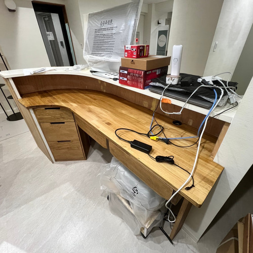 和洋折衷】Rカウンター レジカウンター 机・デスク エバーグリーン