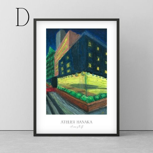 アートポスター クレア・ロハス エキシビジョンポスター アートポスター】「街角」/クレパスアート-A4サイズ（2022年